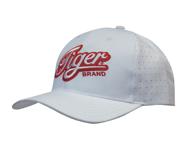 Breathable Poly Twill with circle perforations – Baseball Caps – available in multi colour