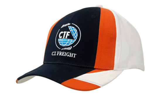 Brushed Heavy Cotton with Fabric Inserts on Crown & Peak, Embroidered Lines on Peak