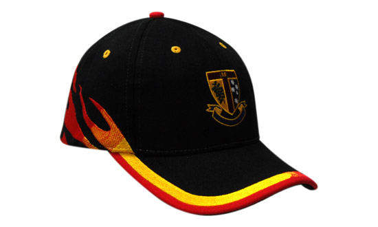 Brushed Heavy Cotton with Flame Embroidery on Crown & Peak