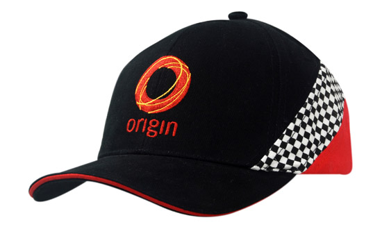 Brushed Heavy Cotton with Sandwich Trim & Printed Check Insert on Crown