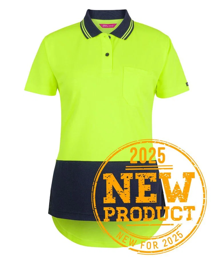 JB's Ladies Hi Vis S/S Drop Tail Polo