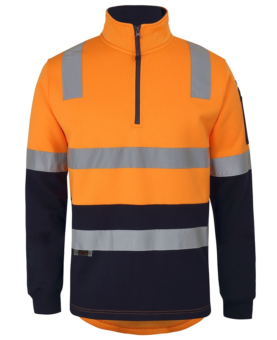 JB's 1/2 ZIP AUST. RAIL (D+N) FLEECE SWEATER ORANGE/NAVY-S