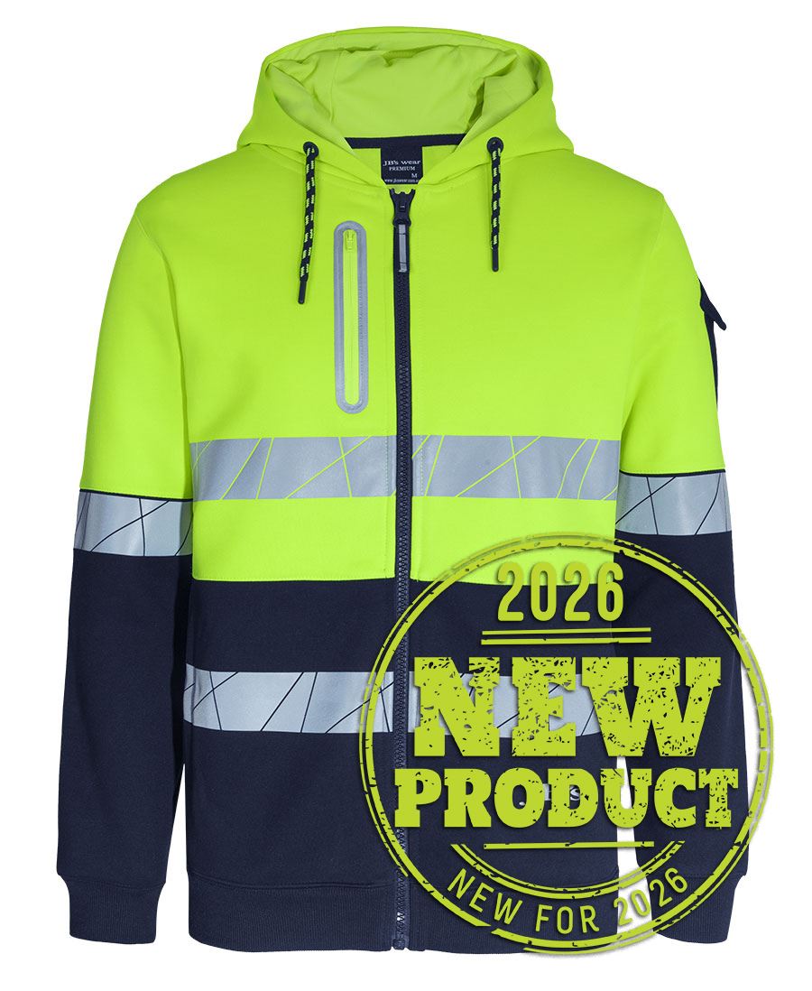 JB's 450G HV FULL ZIP HOODIE WITH FRAG TAPE LIME/NAVY-S