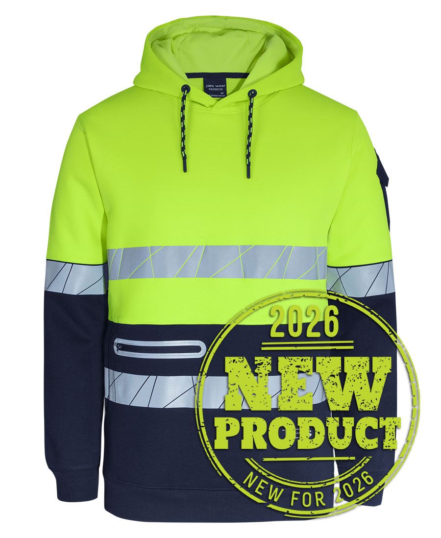 JB's 450G HV PULL OVER HOODIE WITH FRAG TAPE LIME/NAVY-S
