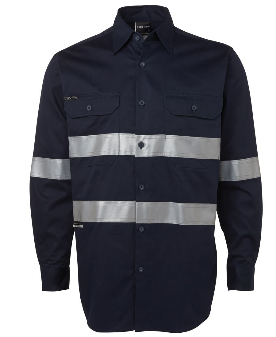 JB's (D+N) L/S 190G WORK SHIRT HV ORANGE -S