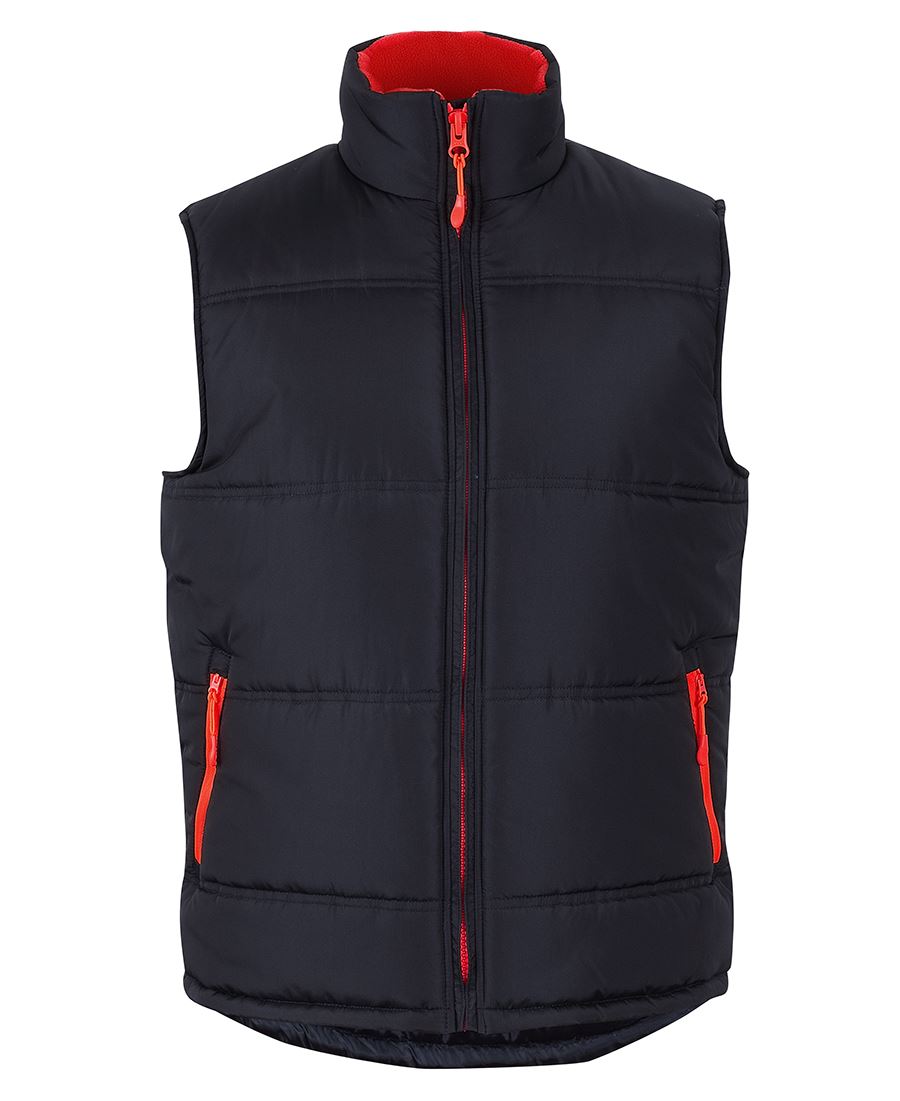 JB's PUFFER CONTRAST VEST BLACK/RED-S