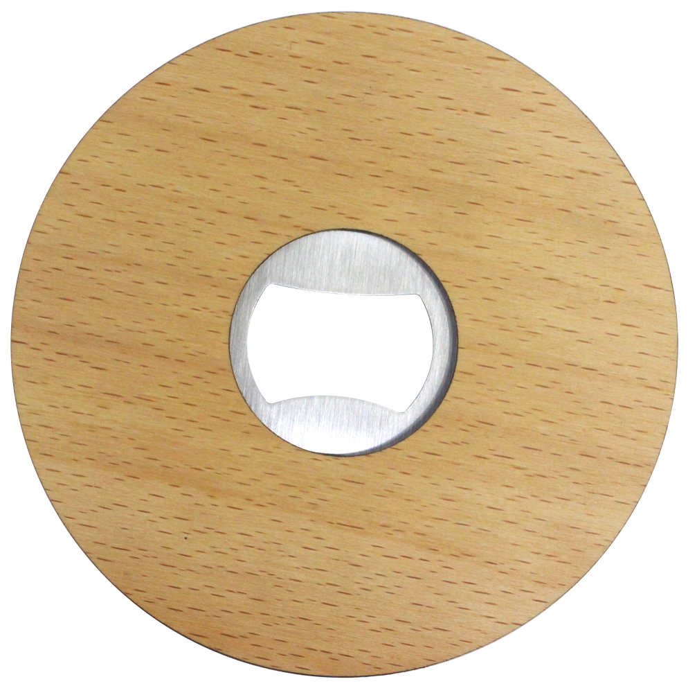Beechwood Coaster with Bottle Opener – Bottle Openers