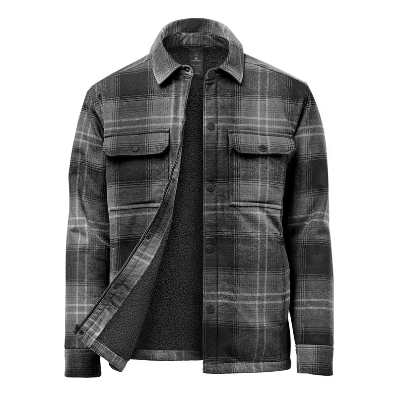 Men's Highland Sherpa Lined Plaid Jacket – Jackets – available in black colour