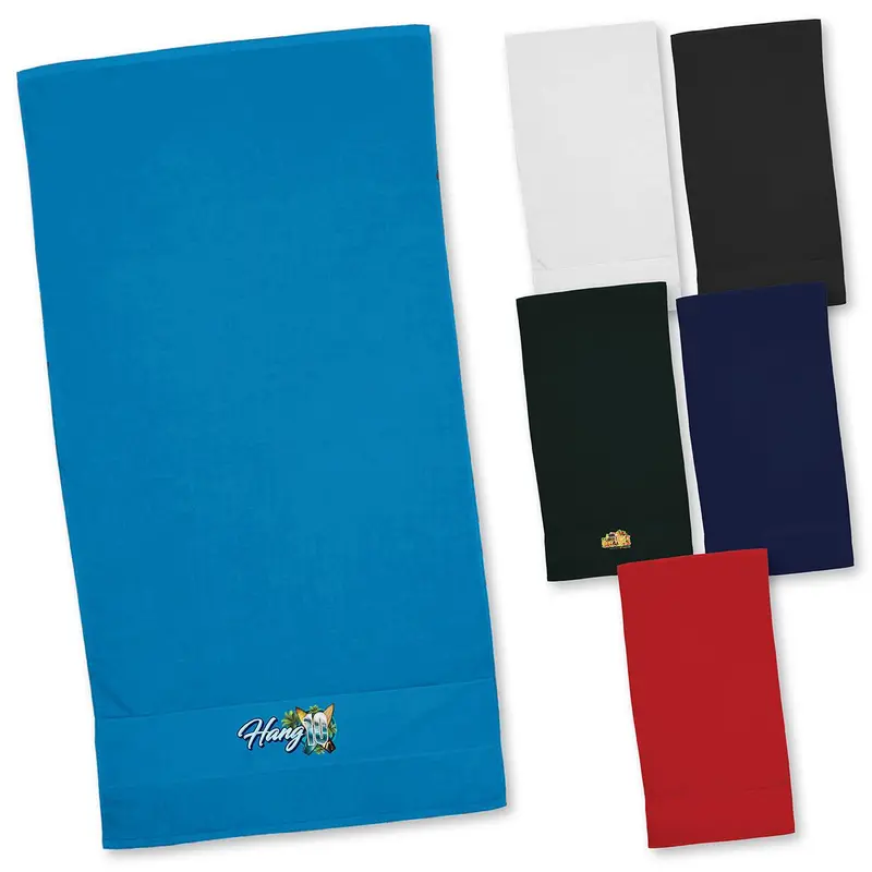 Terry Velour Towel – Towels – available in black, blue, red, white colours