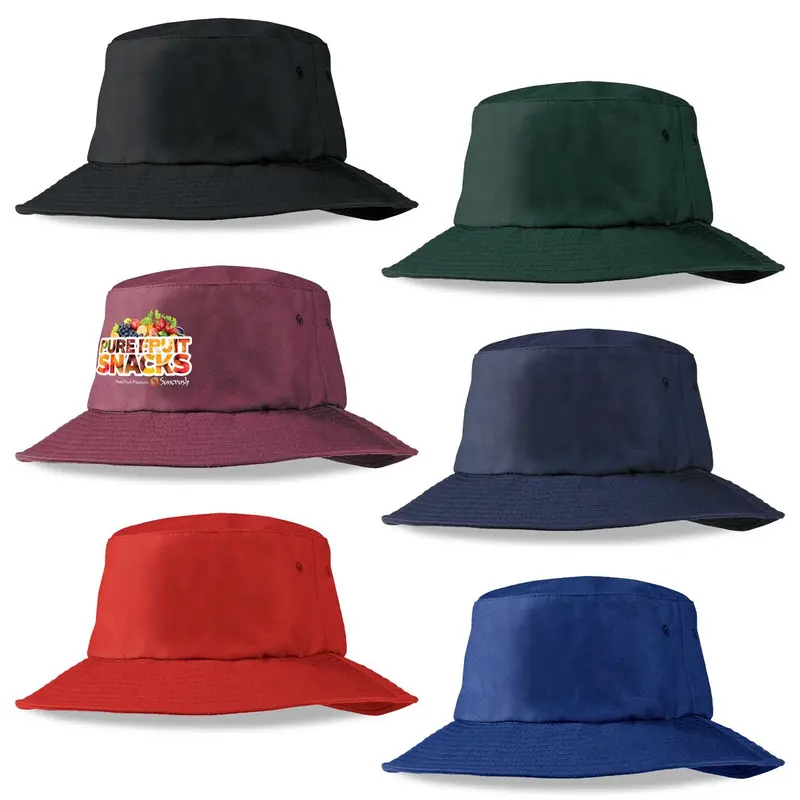 Poly Viscose Bucket Hat – Bucket & Sun Hats – available in black, blue, green, purple colours and 1 more