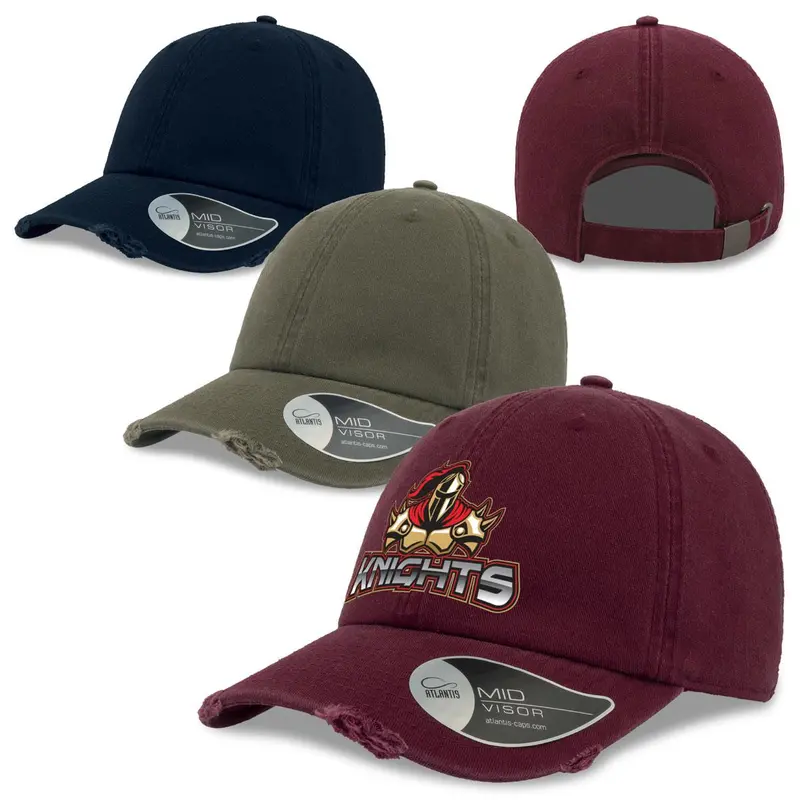Dad Hat Destroyed – Baseball Caps – available in blue, red colours