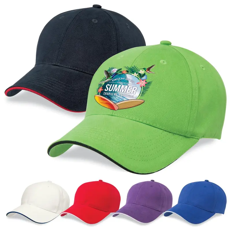 Premium Soft Sandwich Peak – Baseball Caps – available in beige, black, blue, green colours and 4 more