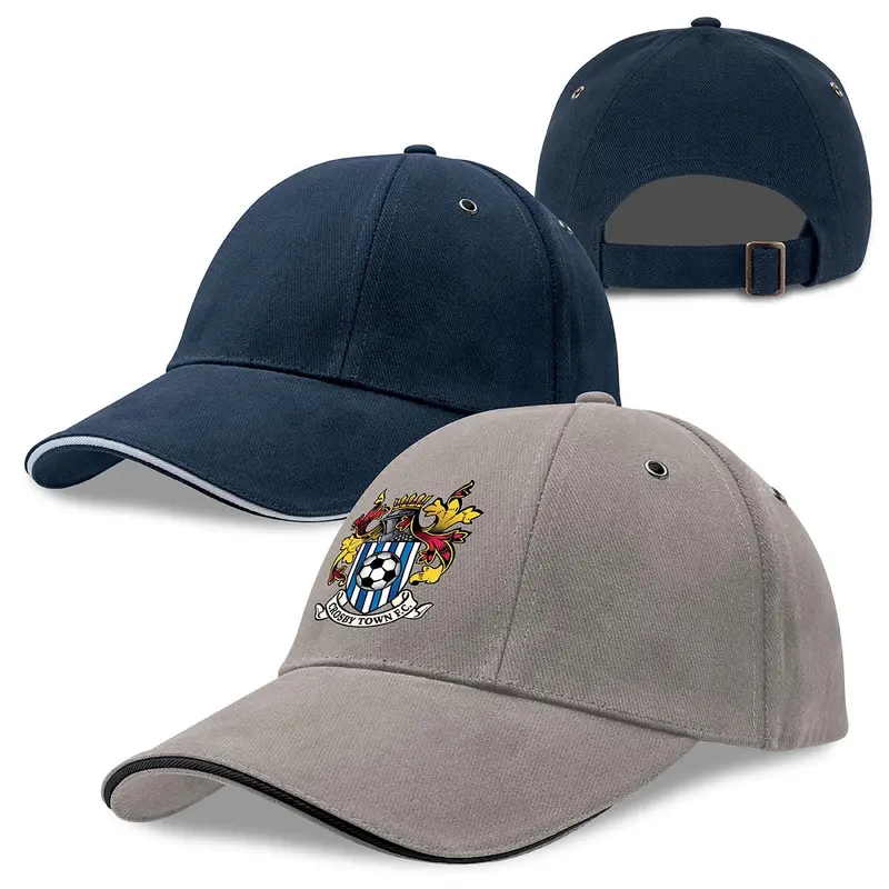 Rotated Sandwich Peak Cap – Baseball Caps – available in blue, grey colours