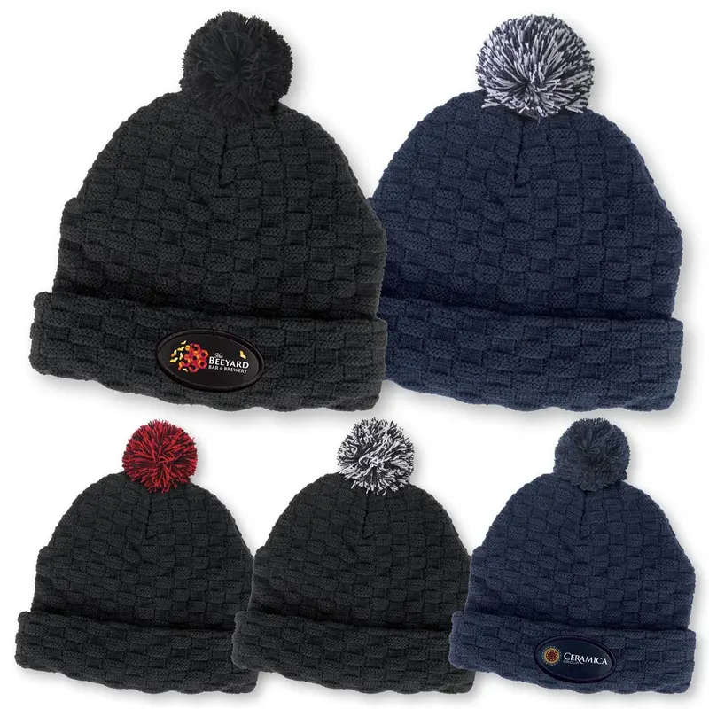 Pom Pom Beanie – Beanies – available in black, blue colours