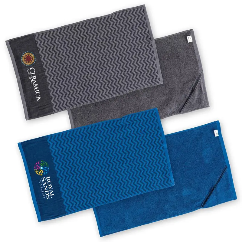 Elite Gym Towel with Pocket – Sports Gear – available in black, blue colours