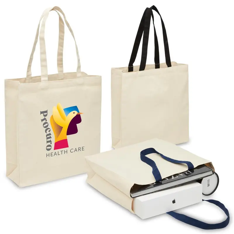 Heavy Duty Canvas Tote with Gusset – Tote Bags – available in beige colour