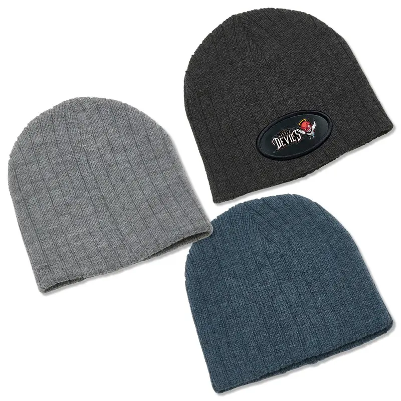 Heather Cable Knit Beanie – Beanies – available in black, blue, grey colours