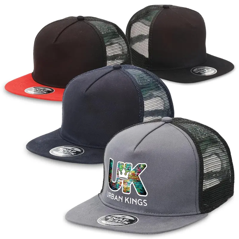 Chino Flat Peak Trucker – Trucker Caps – available in black, blue colours