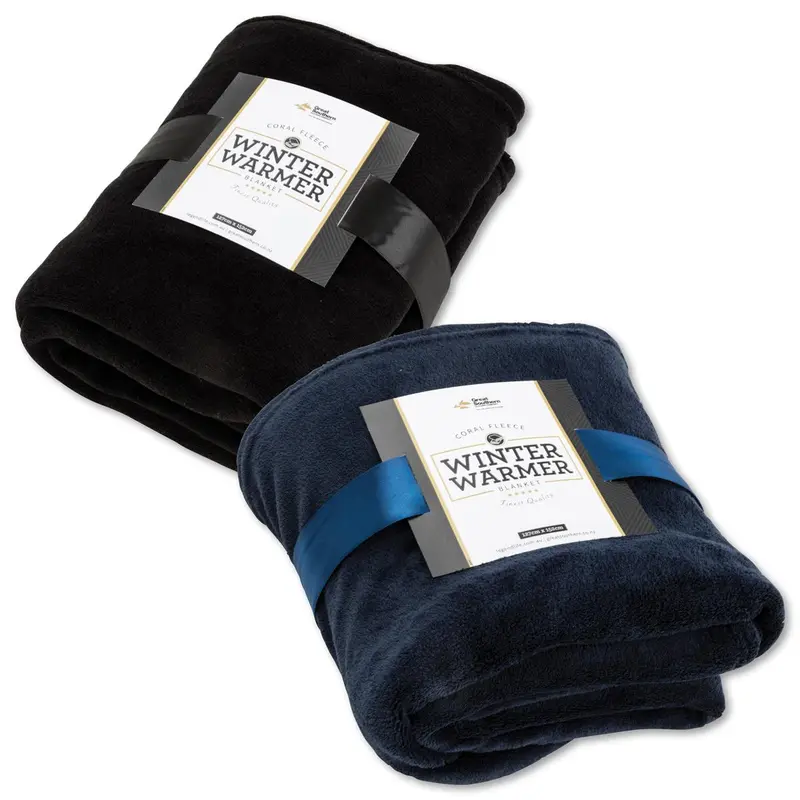 Coral Fleece Blanket – Misc Homeware – available in black, blue colours