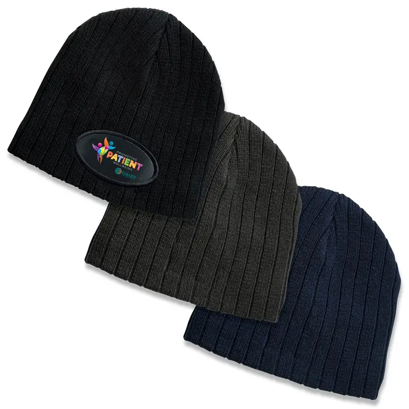 Cable Knit Beanie – Beanies – available in black, blue colours