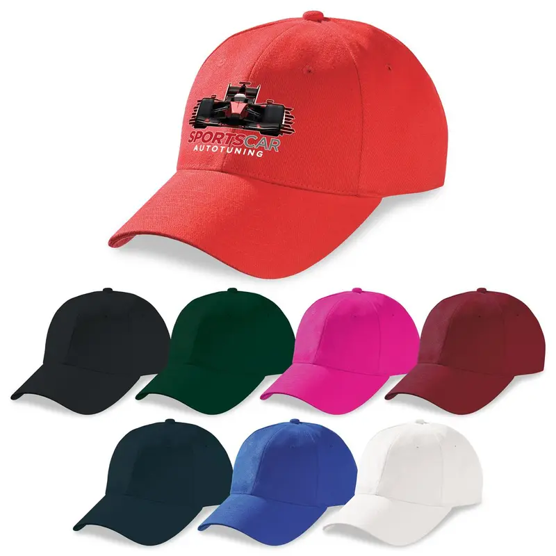 Heavy Brushed Cotton Cap – Baseball Caps – available in black, blue, green, pink colours and 3 more