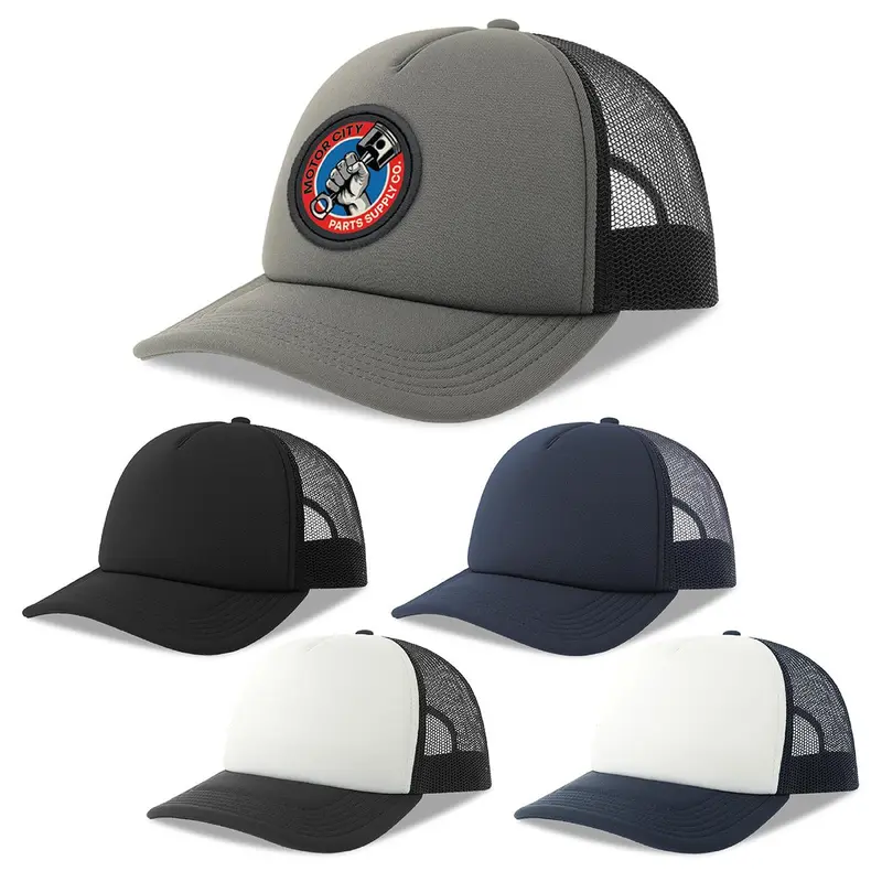 Rapper-S Recycled Polyester – Trucker Caps – available in black, blue, grey, white colours