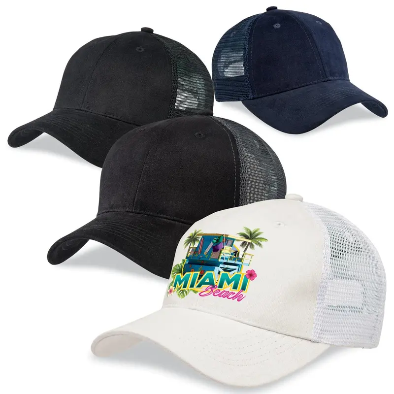 Premium Soft Mesh Cap – Trucker Caps – available in black, blue, white colours