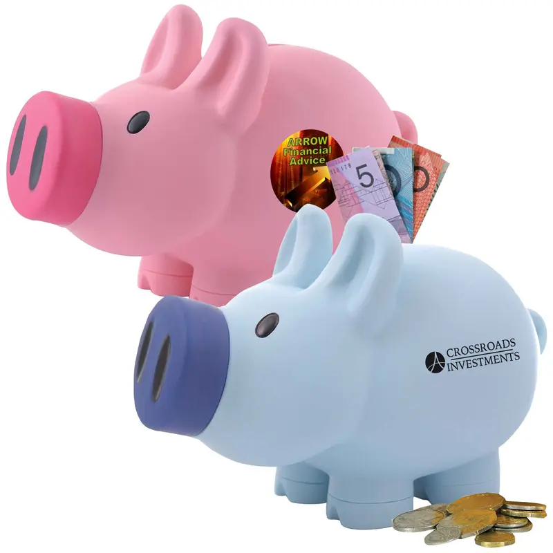 Priscilla / Patrick Pig Coin Bank – Misc Homeware – available in blue, pink colours