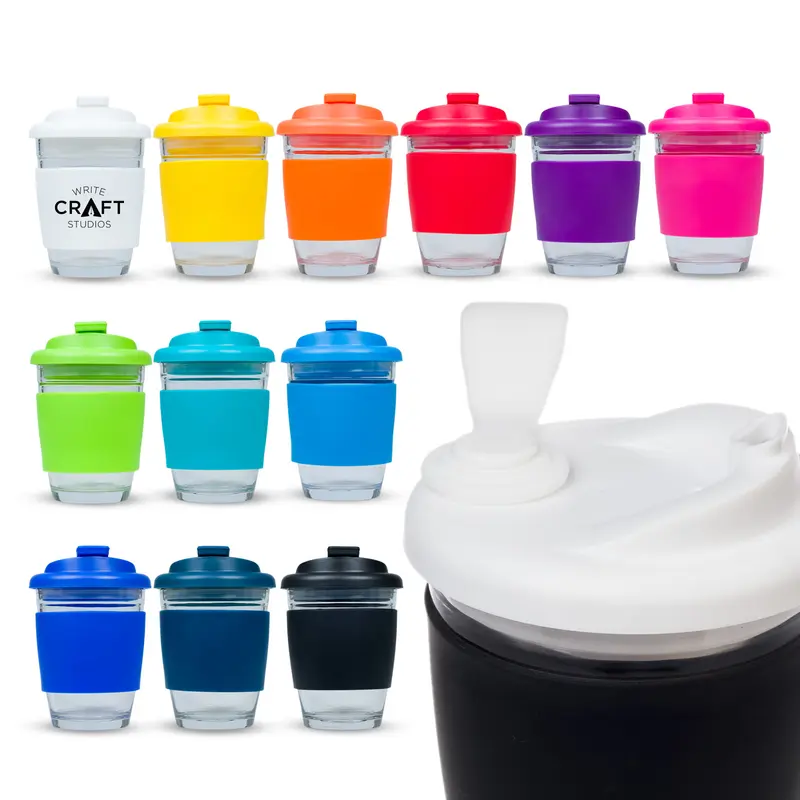 Vienna Coffee Cup / Snap Lid – Reusable Coffee Cups – available in black, blue, green, orange colours and 5 more