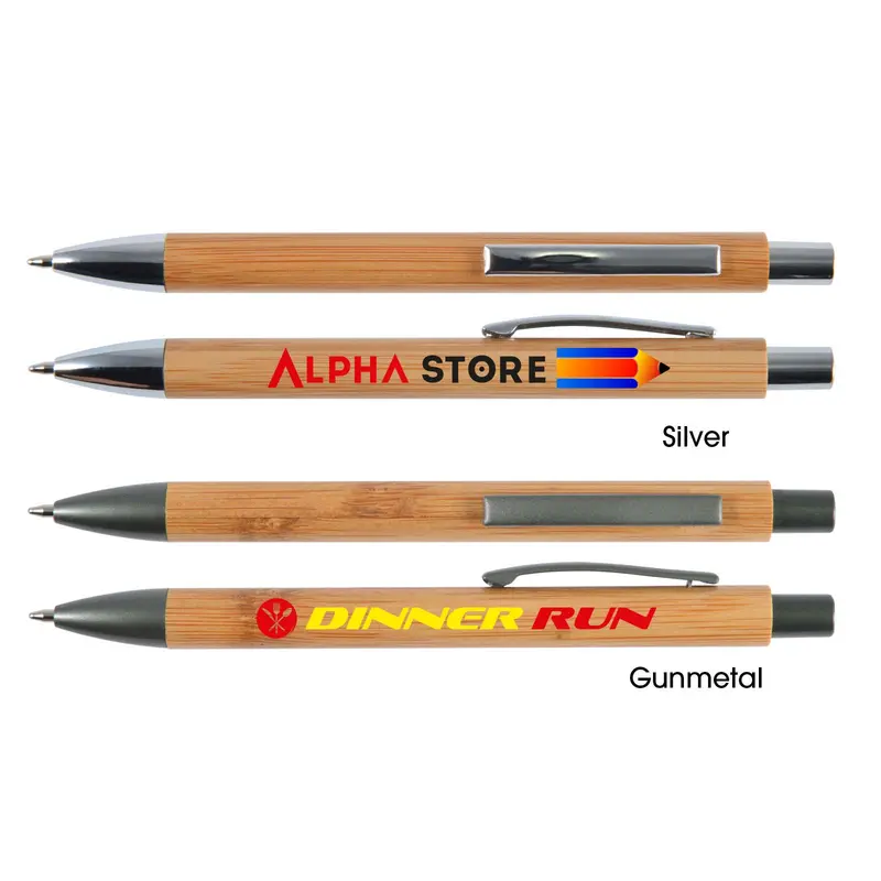 Aspen Bamboo Pen – Eco Pens – available in silver colour