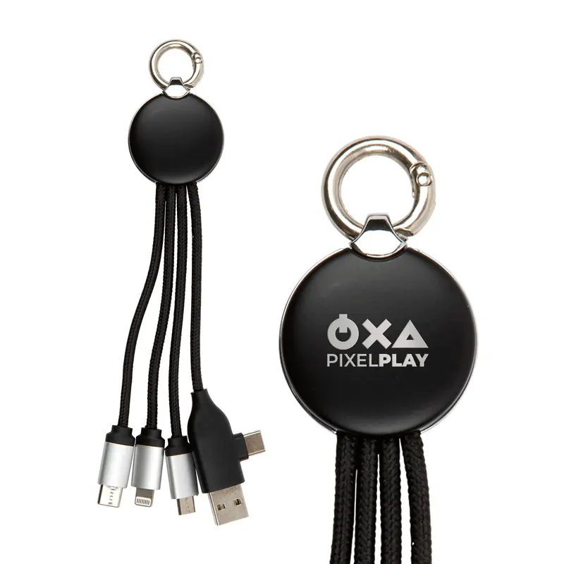 Kinetic Round Glow Cable – Charging Cables – available in black colour
