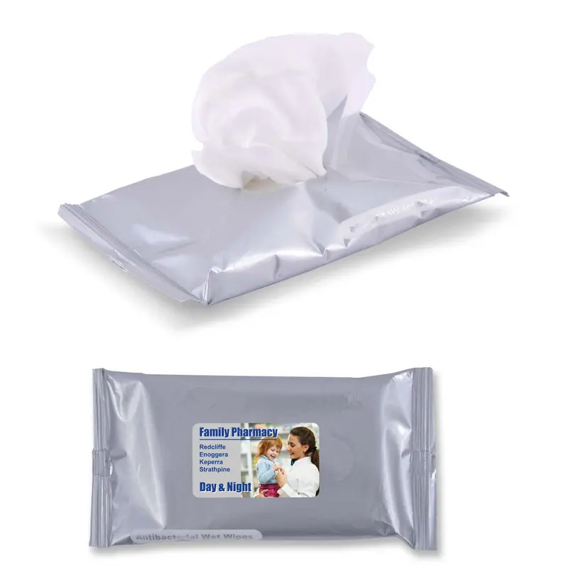 H2O Wet Wipes – Hand Sanitisers – available in silver colour