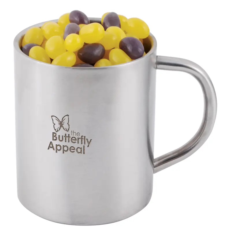 Corporate Colour Mini Jelly Beans in Java Mug – Lollies – available in orange, purple, yellow colours