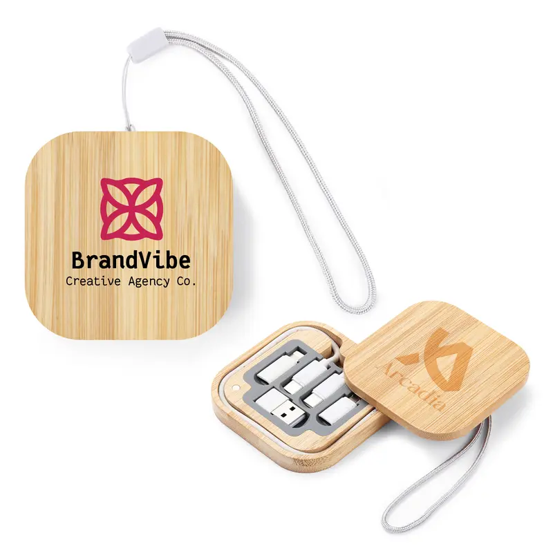 Reveal Square Cable Set – Charging Cables – available in brown colour