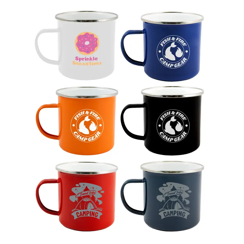 Enamel Mug – Reusable Coffee Cups – available in black, blue, orange, red colours and 1 more