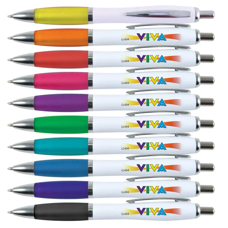 Viva Pen - White Barrel – Plastic Pens – available in white colour