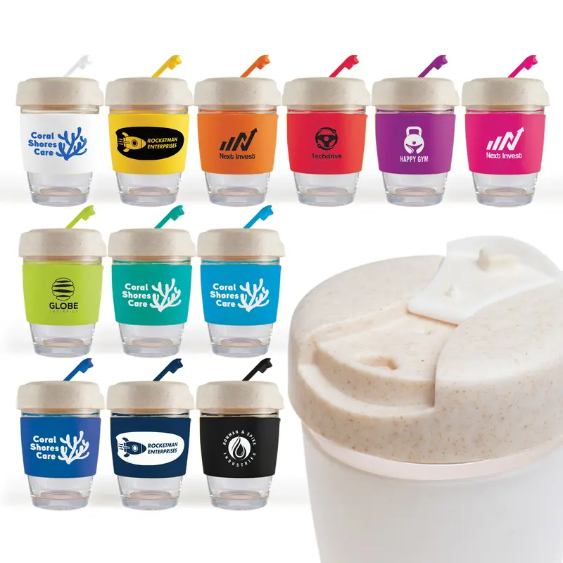 Vienna Eco Coffee Cup / Silicone Band – Reusable Coffee Cups – available in black, blue, green, orange colours and 5 more