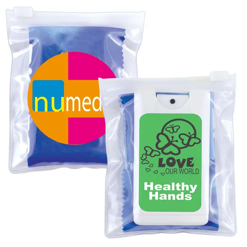 Microfibre Lens Cloth with Screen Cleaner – Cleaning Cloths – available in multi colour