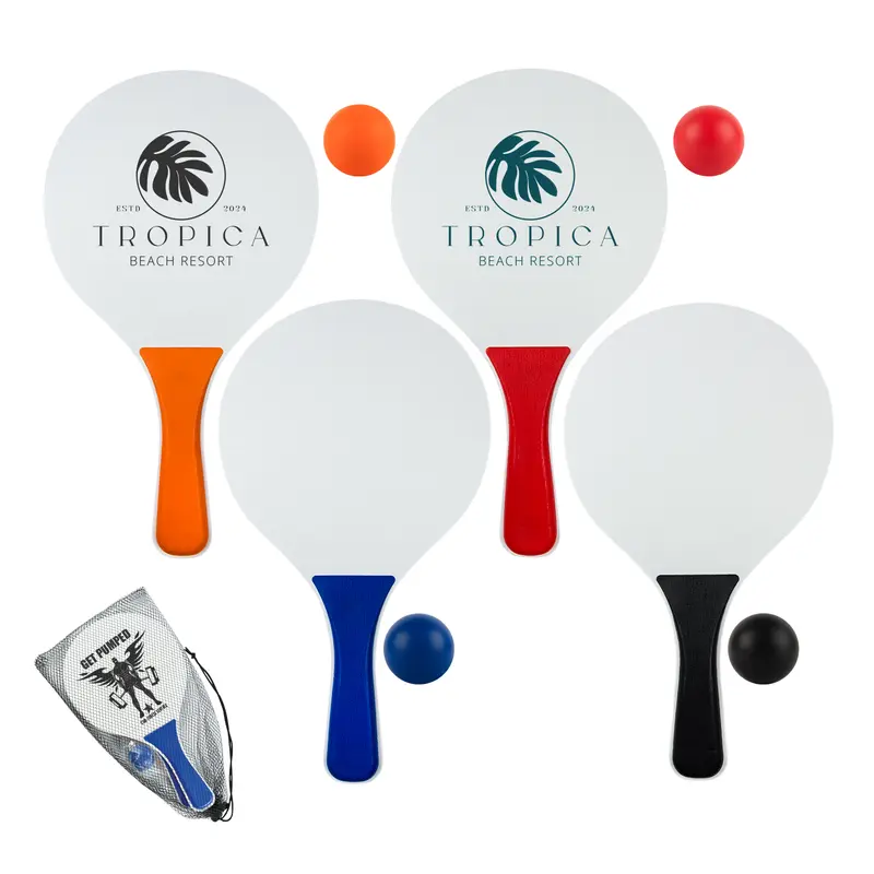 Action Paddle / Bat & Ball Set – Sports Balls – available in black, blue, orange, red colours