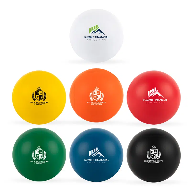 Round Stress Balls – Stress Shapes – available in black, blue, green, orange colours and 3 more