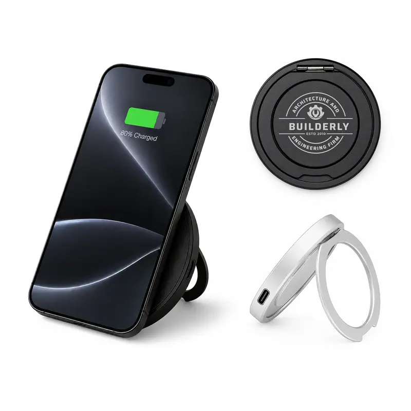 Puck Magnetic Phone and Watch Charger with Stand – Wireless Chargers – available in black, silver colours