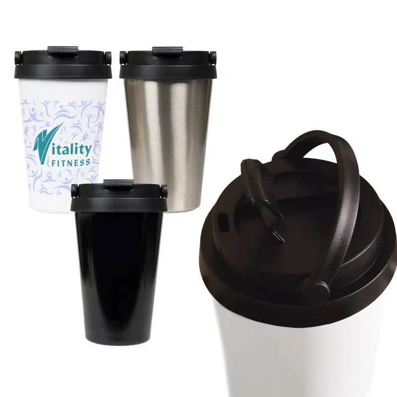 Milano Vacuum Cup – Reusable Coffee Cups – available in black, silver, white colours