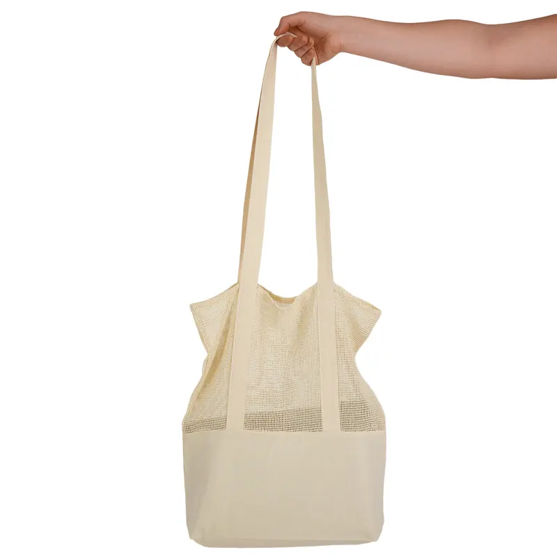 Scoot Calico / Mesh Tote Bag – Tote Bags – available in beige colour
