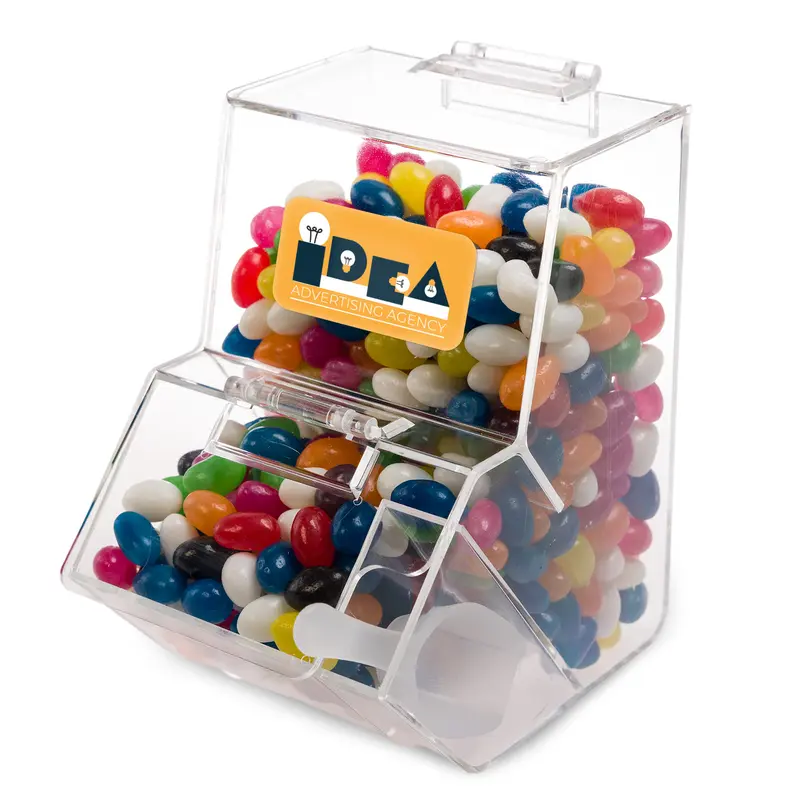 Assorted Colour Mini Jelly Beans in Dispenser – Lollies – available in white colour
