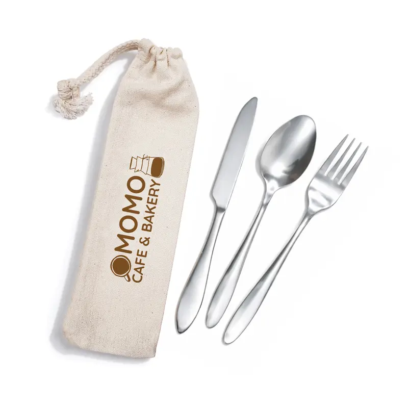 Banquet Cutlery Set in Calico Pouch – Misc Homeware – available in beige colour