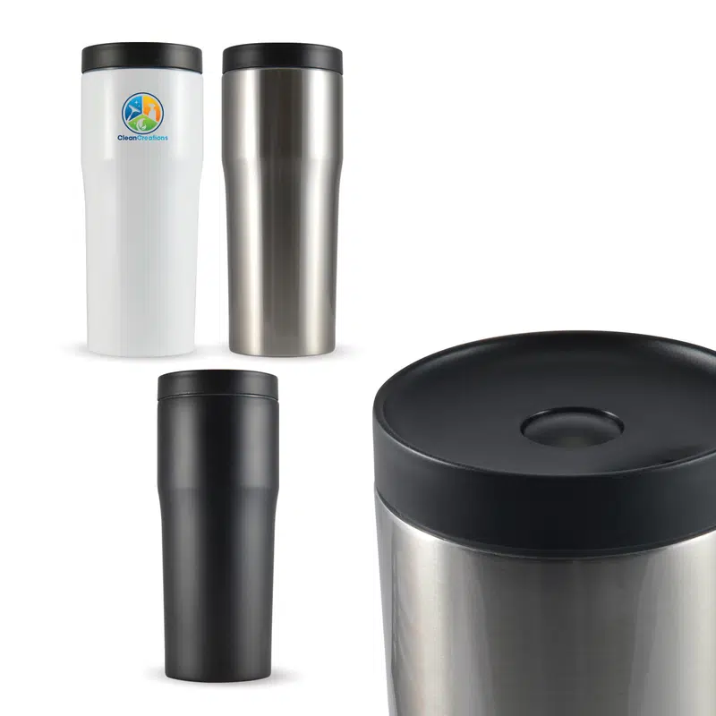 Manta Vacuum Cup – Reusable Coffee Cups – available in black, silver, white colours