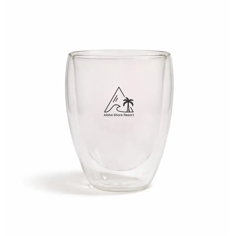 Sierra 350ml Double Wall Glass Cup – Reusable Coffee Cups – available in brown, white colours