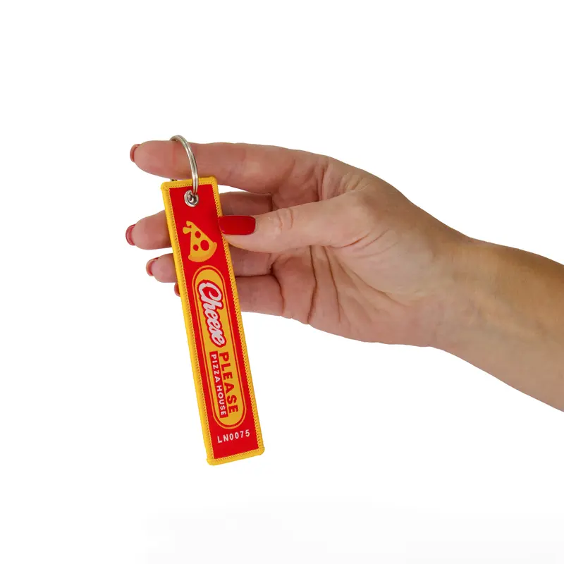 Woven Keytag – Keyrings – available in orange, red colours