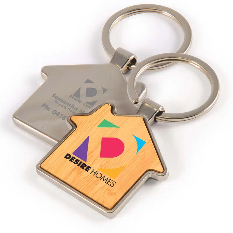 House Bamboo Zinc Keytag – Keyrings