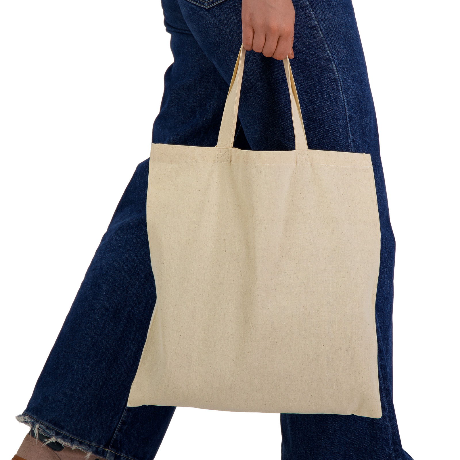 Calico Short Handle Bag – Tote Bags – Logo Line – available in Natural – photo 1 of 8